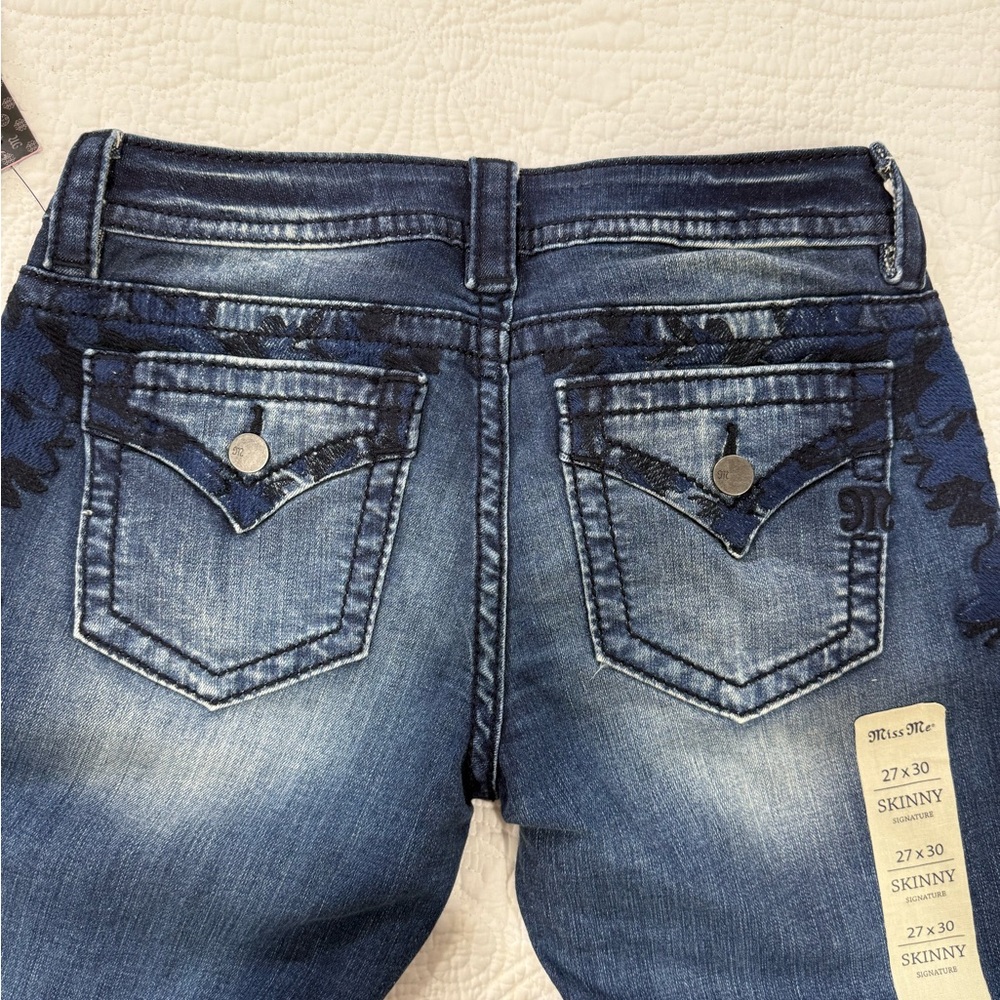 Miss Me Signature Dark Blue Skinny Jeans NWT - Picture 8 of 12